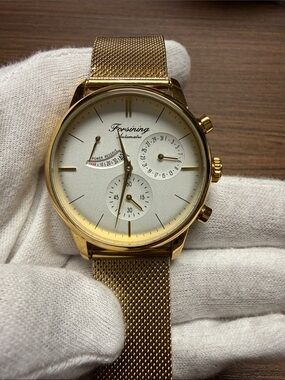 Gold Mesh Automatic Men's Watch - Gold Dial